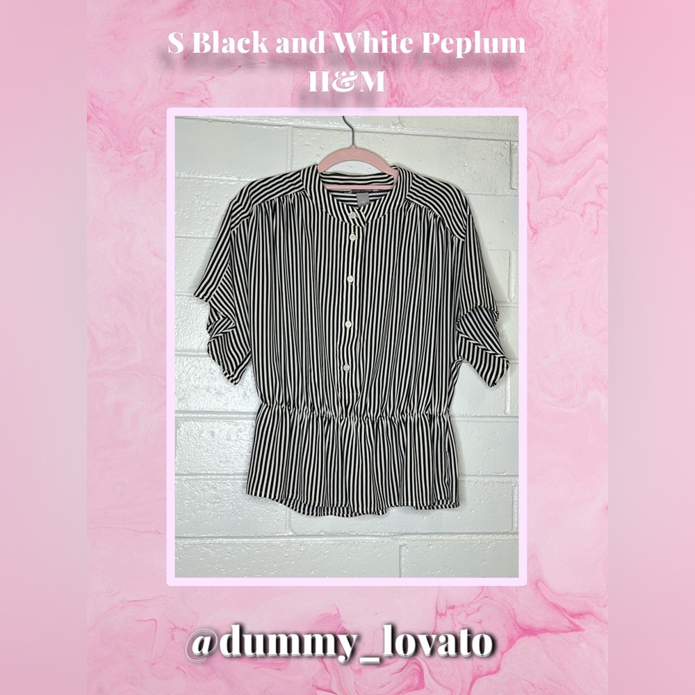 H&M Black and White Striped Women's Top